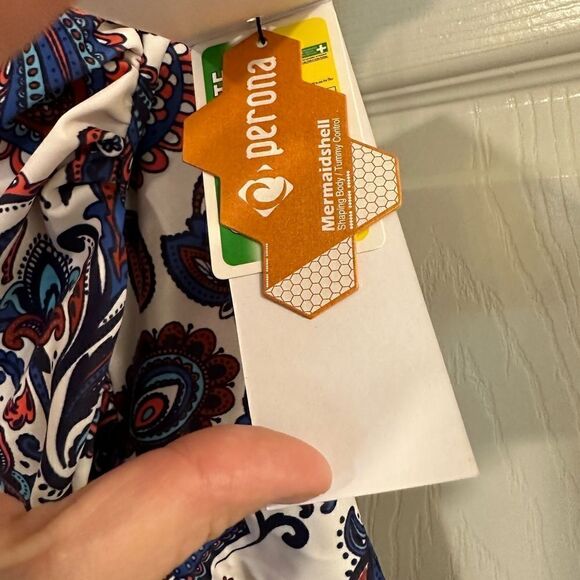 Perona paisley One Piece Tummy Control Swimsuit size 8 NWT - Picture 5 of 8